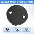 thumbnail image 3 of Bathtub Drain Overflow Plate, Universal Dual Hole Tub Drain Cover with Screw for Most Standard Bath Tub Drains Bathroom Household, Matt Black, 3 of 6