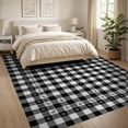 thumbnail image 3 of ODIKA 8'x10' Washable Area Rug Non-Slip Chair-Friendly Mat Checkered Bold Border Doormat Layering Front Under Plaid Large Playful for Dining Room, Office, Lounge, 3 of 7