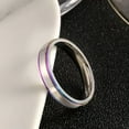thumbnail image 4 of 4mm Silver Rainbow Plating Band Men Women Stainless Steel Wedding Ring Size 5-13, 4 of 4