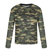 BSDJILFG Big and Tall Camo Shirts for Men Loose Fit Graphic T-Shirt Long Sleeve Crew Neck Tees Pullover Sports Tops Rollbacks,S-5XL
