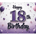 thumbnail image 4 of Purple Balloons Happy Birthday Banner Decorative Design Milestone Celebration Birthday Backdrop for Birthday Party Celebration Indoor Decoration Event, 4 of 8
