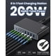 thumbnail image 2 of Bloque de carga LanLuk 200 W USB C GaN III 8 puertos + PD 65 W, 2 of 8