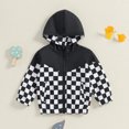 thumbnail image 2 of MOMSTAG Toddlers Checkerboard Zip-Up Winter Hooded Jacket, 2 of 10