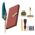 thumbnail image 1 of Dip Calligraphy Pen Set, Set Feather Pens Ink Sac Pen Kit Quill Pen Lacquer  Tool with Ink Bags Ink Pump Pen Feather Notebook Set Lacquer Seal Gift Box, 1 of 7