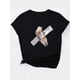 thumbnail image 4 of Cat Graphic Round Neck Casual T-shirt, Short Sleeve Running Sports Tee, Women's Activewear, 4 of 8
