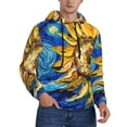 thumbnail image 2 of Lsque vintage Starry Sunflower Pattern Casual Men's Hoodie,Hooded Sweatshirt with Kangaroo Pocket,Pullover Hoodie-4X-Large, 2 of 7