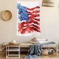 thumbnail image 2 of American Tapestry, Flag of America Watercolor Splash National Independence Symbol Abstract Art, Wall Hanging for Bedroom Living Room Dorm Decor, 60W X 80L Inches, Red Blue White, by Ambesonne, 2 of 5