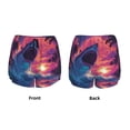 thumbnail image 6 of Uemuo Hawaiian Island Beach Shark Pattern Women's Athletic Shorts High Waisted Running Shorts with Liner Pockets Gym Elastic Workout Shorts-, 6 of 9