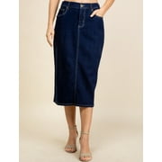 Bend Over "Misses Size" Elastic Waist 5 Pocket Denim Skirt