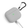 thumbnail image 6 of Insten Silicone Case Compatible with Airpods 3 3rd Gen 2021 Earbuds Protective Cover, Front LED Visible, with Carrying Keychain for Girls Women Boys Men, Gray, 6 of 8