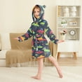 thumbnail image 2 of FORMRS Niños Bathrobe Unisex Hooded Robe Soft Plush Pajamas Sleepwear, Size 7-9T, Colorful Space Cat, 2 of 7