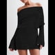 thumbnail image 5 of Vestido Elegante Tipo Suéter de con Hombros Descubiertos para Mujer, Ajustado, de Larga y Crochet Negro S, 5 of 9