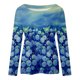 thumbnail image 4 of Blusa de manga larga con cuello redondo y estampado de flores florales para mujer Pompotops FGAJ6746, 4 of 5