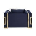 thumbnail image 4 of Benjara Chair with Fabric Upholstery and Metal Trim, Blue and Gold, 4 of 5