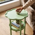 thumbnail image 5 of Flower Shape Small End Table, 2 Tier Modern Coffee Table with Lower Shelf, Plastic Small Bedside Nightstand for Living Room Bedroom Balcony Indoor Outdoor, #002-Green, 5 of 8