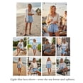 thumbnail image 7 of JYLFC Womens Shorts Summer Casual Loose Elastic Waist Drawstring Lace Boho Beach Cover Up Shorts, Light Blue M, 7 of 7