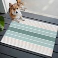 thumbnail image 4 of Teal Aqua Stripes Bathroom Mats 2x3 FT, Non Slip Small Kitchen Mat, Modern Ombre Abstract Aesthetics Washable Soft Backed Front Door Throw Rugs Non-Shedding Indoor Outdoor Doormat for Entryway Sink, 4 of 8