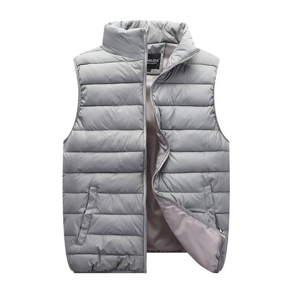 jsaierl Women Fashion Vest Loose Bright Leather Solid Color Stand Collar Cotton Waistcoat Vest Jacket