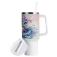 thumbnail image 2 of 40 Oz Car Handle Water Bottle Water Cup Water Bottle Water Jug Coffee Cup Travel Water Bottle A Cartoon Blue Dragon, 2 of 8