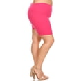 thumbnail image 3 of Women's Casual Plus Size Shorts High Waist Stretchy Biker Fit, 3 of 5