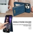 thumbnail image 3 of Feishell Wallet Case for iPhone 15 Pro Max, [RFID Blocking] Credit Card Holder Back Magnetic Buckle Luxury Premium PU Leather Purse Flip Kickstand Shockproof Cover For iPhone 15 Pro Max, blue, 3 of 8