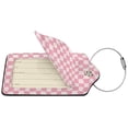 thumbnail image 2 of Fuzoiu Irregular Plaid Print Premium Leather Luggage Tag,Travel Accessory,Luggage Tag for Suitcase Baggage Handbag Travel Bag,Name Card & Privacy Cover-1, 2 of 5