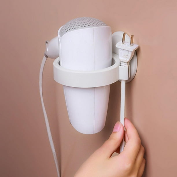 Hair Dryer Holder Self Adhesive ABS Plastic Hairdryer Salons white