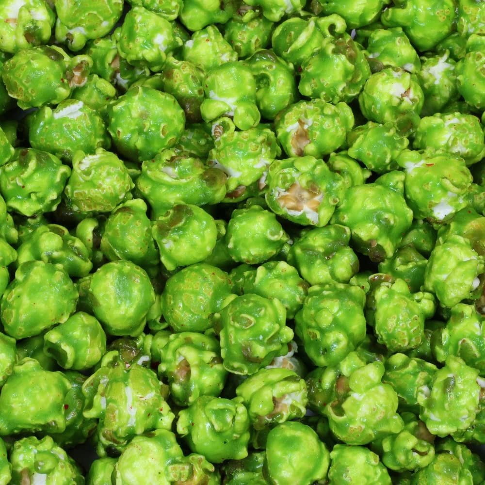 Green Mint Candy Popcorn by Its Delish, 16 Oz Jumbo Reusable Container, Festive Air Popped Sweet Crunchy Caramelized Popcorn - Refreshing Snack for Desserts, Parties, Candy Buffet  Vegan, Kosher