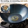 thumbnail image 4 of edx 13.5" Carbon Steel Wok Pan, Nonstick Stir-fry Pan, Pre-Seasoned Flat Bottom Chinese Wok, Compatible with Induction, BBQ & Camping Cookware, Blue, 4 of 8