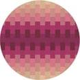 thumbnail image 1 of Ahgly Company Tapis Rond Lavable en Machine Intérieur Transitionnel Rouge Framboise, 4 Pieds Rond, 1 of 7