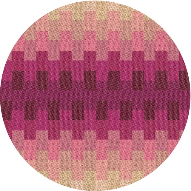 Ahgly Company Tapis Rond Lavable en Machine Intérieur Transitionnel Rouge Framboise, 4 Pieds Rond