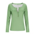 thumbnail image 4 of Yourumao Womens Half Button Henley Shirts Solid Ribbed Knit Blouses Elastic Long Sleeve Tops Spring Going Out Tshirts, 4 of 9