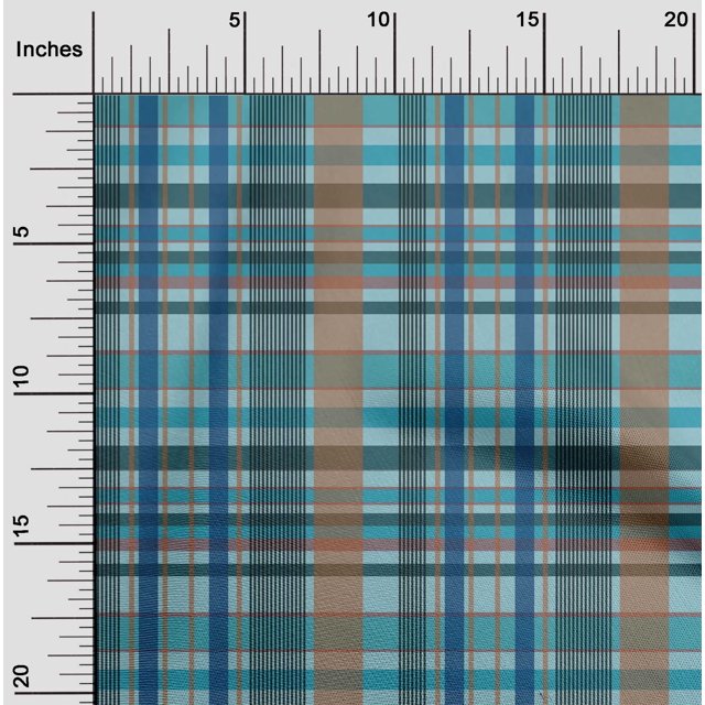 oneOone Polyester Lycra Fabric Madras Check Print Sewing Fabric BTY 56 Inch Wide
