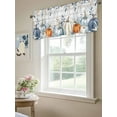 thumbnail image 6 of Fall Pumpkin Valances for Windows, Rod Pocket Kitchen Valance Curtains - Soft & Washable Small Window Treatment for Living Room,&nbsp;Bathroom, Orange Blue Autumn Leaf, 54x18inch, 6 of 9