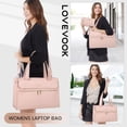 thumbnail image 2 of Bolsa para portátil LOVEVOOK para mujer, 15.6 pulgadas, piel impermeable, rosa, 2 of 8