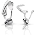 thumbnail image 1 of 20 Pieces Earring Clip Backs Clip-on Earring Converter Components Findings with Post for None Pierced Ears, Silver and Gold, 1 of 8