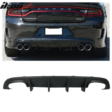 Dodge Charger - Fits 2015-2019 Dodge Charger Quad Exhaust Rear Diffuser Unpainted PP