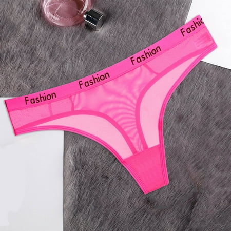 

qazqa womens high waist mesh underwear womens underwear comfortable lace thong hot pink m