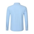thumbnail image 5 of Fnnxeal Men's Casual Linen Shirt - M Sky Blue, Button Down Long Sleeve with Chest Pocket, Breathable Smart for Summer, Beach & Daily Wear, 5 of 8