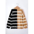 thumbnail image 5 of Women's Light French Beige Colorblock Oversized Crew Neck Sweater | [ZhiHiMeRi] | (US 4-6)S, 5 of 9