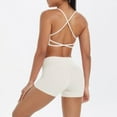 thumbnail image 4 of Lady Oversized Hoodie Suit Set Women 2 Piece Workout Sets, Cropped Cami Tops Yoga Bra with High Waisted Legging Shorts Seamless Gym Athletic Clothing Set White M, 4 of 9
