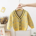 thumbnail image 3 of XBASW Baby Kids Dinosaur Cardigan Sweater for Boys Long Sleeve Knit Jacket Toddler V-Neck Fall Winter Boys Knit Sweater Coat for 9M -6Years, 3 of 10