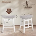 thumbnail image 6 of Carolayne 24 Inch Counter Height Bar Stools Set of 4, Upholstered Saddle Seat with Solid Rubber Wood Legs for Kitchen Island, Light Grey Linen, 6 of 7