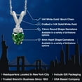 thumbnail image 2 of Gem Stone King 14K White Gold Green Nano Emerald and Lab Grown Diamond Pendant Necklace for Women | 0.43 Cttw | Gemstone May Birthstone | Heart Shape 4MM | With 18 inch Chain, 2 of 6