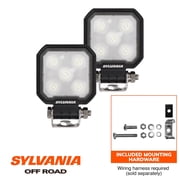 SYLVANIA Rugged 3 Inch Cube LED Light Pods | | Flood Light 1400 Raw Lumens, Off Road Driving Work Light, Truck, Tractor, Boat, ATV, UTV, SUV, 4x4 (2 PC)