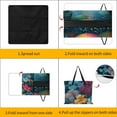 thumbnail image 3 of Cute Witch Frog Picnic Blanket Waterproof Outdoor Beach Blanket Hand-held Pad Suitable for Travel, Camping, Beach, Family Gatherings, 3 of 7