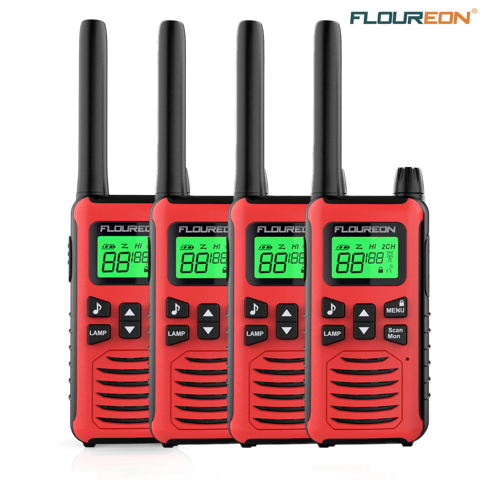 Professional Rechargeable Walkie Talkies,MOICO Long Range Two Way Radios for Adults up to 5 Miles in Open Area,Handheld Talkies Talky with 22 Channels FRS/GMRS VOX Scan LED Flashlight Yellow 