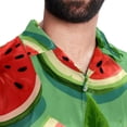 thumbnail image 5 of Watermelon Men's Short Sleeve Printed Poplin Beach Shirts with Spread Collar - Casual Button Down Summer Tops for Unisex, 5 of 6