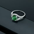 thumbnail image 4 of Gem Stone King 2.15 Ct Round Green Simulated Emerald 925 Sterling Silver Ring (Size 9), 4 of 4