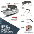 thumbnail image 4 of KNOX Universal 4-Bow Bimini Tops for Boats Cover Side Walls, Support Poles, Fade-Proof 900D Marine Canvas, Storage Boot, Sun Shade Canopy For Pontoon, V-Hull, Fishing, Jon Boat, 54-60"W (Gray), 4 of 7